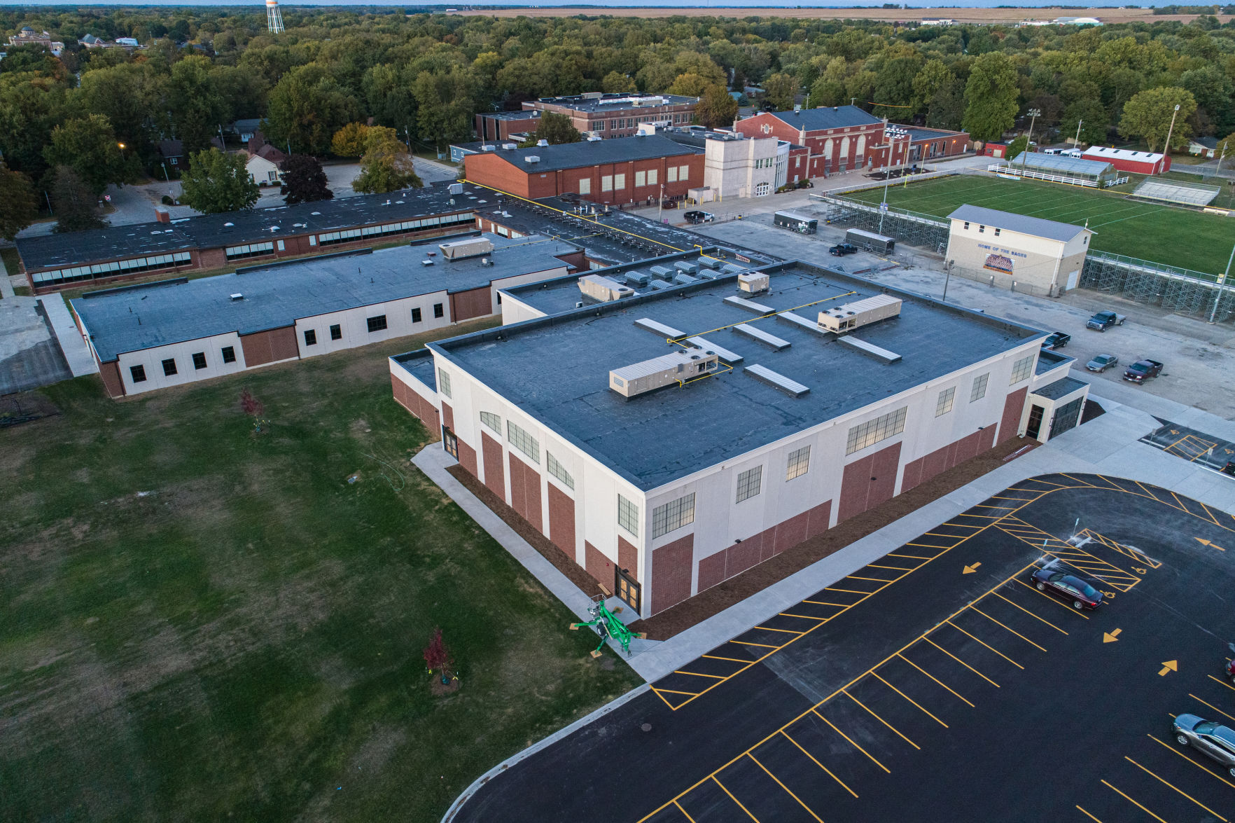Monticello High School addition aerial